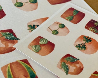 Lámina artística con ilustración de planta en maceta - Decoración botánica para el hogar - Colección de trajes de baño Potted Provocateurs