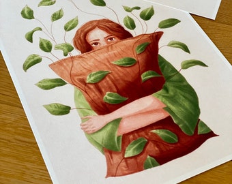 Lámina de plantas "Homenaje a los días de ocio": Arte mural botánico con ilustración de potos