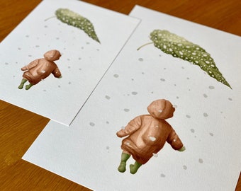 Ilustración de Begonia Maculata - Lámina artística - Regalo para amantes de las plantas - Cuando la Begonia nieva