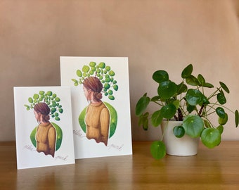Pilea punk - ilustración botánica / póster / dama de las plantas / impresión de plantas / planta de interior
