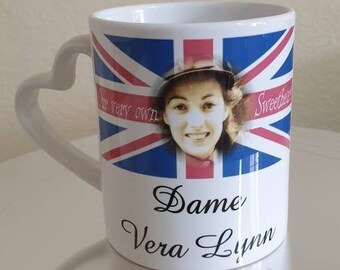 Dame Vera Lynn Heart Handle Coffee Mug