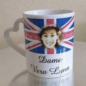 Dame Vera Lynn Heart Handle Coffee Mug