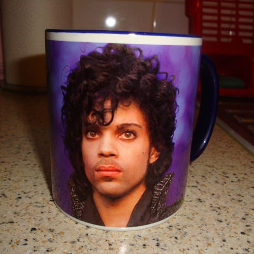 King of Pop Prince Mug Design 1 Blue Handle & Rim