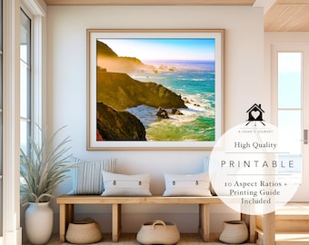 Big Sur, California, Impresión oceánica, Imprimible costero, Impresión de playa, Arte de pared imprimible en el océano, Descarga de impresión en la playa, Arte de pared imprimible en la playa