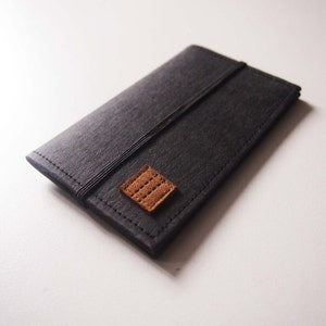 Personalized Name Black Denim tag paper Card Holder with Elastic Card Wallet Card Case Badge Holder Custom made Name Pouch Pouches