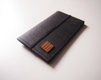 Personalized Name Black Denim tag paper Card Holder with Elastic Card Wallet Card Case Badge Holder Custom made Name Pouch Pouches