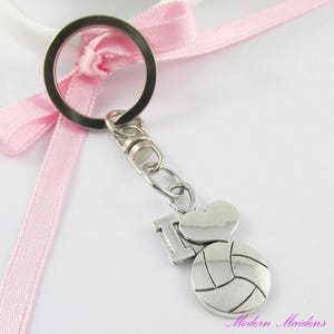 I Love Netball Charm Select from Keychain or Clip on Charm for Bag Zipper Pull image 3