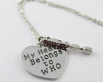 Dr Who Inspired My Heart Belongs to Who Charm Pendant Necklace 45cm