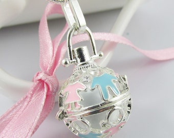 New Mum to be Gift Harmony Ball Cage Pendant Necklace 61cm 925 Snake Chain