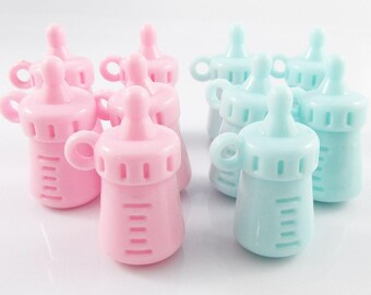 10 PCS Baby Bottle Baby Shower Party Favours Select Pink Blue or Mixed 33x21mm