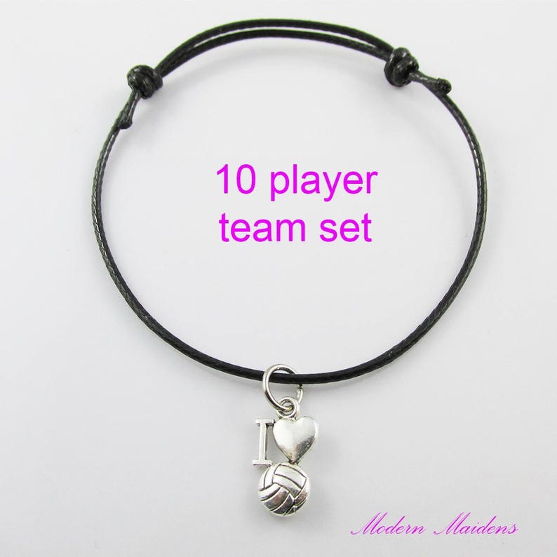 10 x I Love Netball Sport Adjustable Charm Bracelet Coach Team Season End Gifts image 2