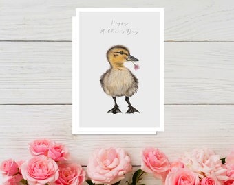 Duckling Mother's Day Greeting Card, British wildlife Artist