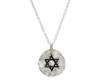 Star Of David Jewish Silver Necklace