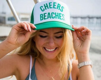 Green & White Cheers Beaches® Trucker Hat