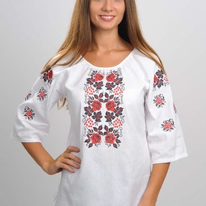 Embroidered Shirt - Vyshyvanka, Ukrainian Pattern, with real embroidery, Ethnic, Blouse