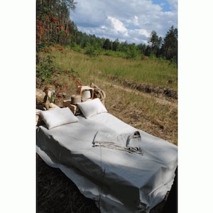 Hemp Bedding Set of 4, 100% Organic: Flat Sheet, Duvet Cover and 2 Pillow Cases, Natural Breathable Fabric, Comfort Sleeping (Any sizes)