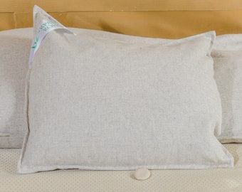 Hemp pillow with hemp filling and cover, 100% Organic, Natural Breathable Fabric, Comfort Sleeping (Many Sizes)