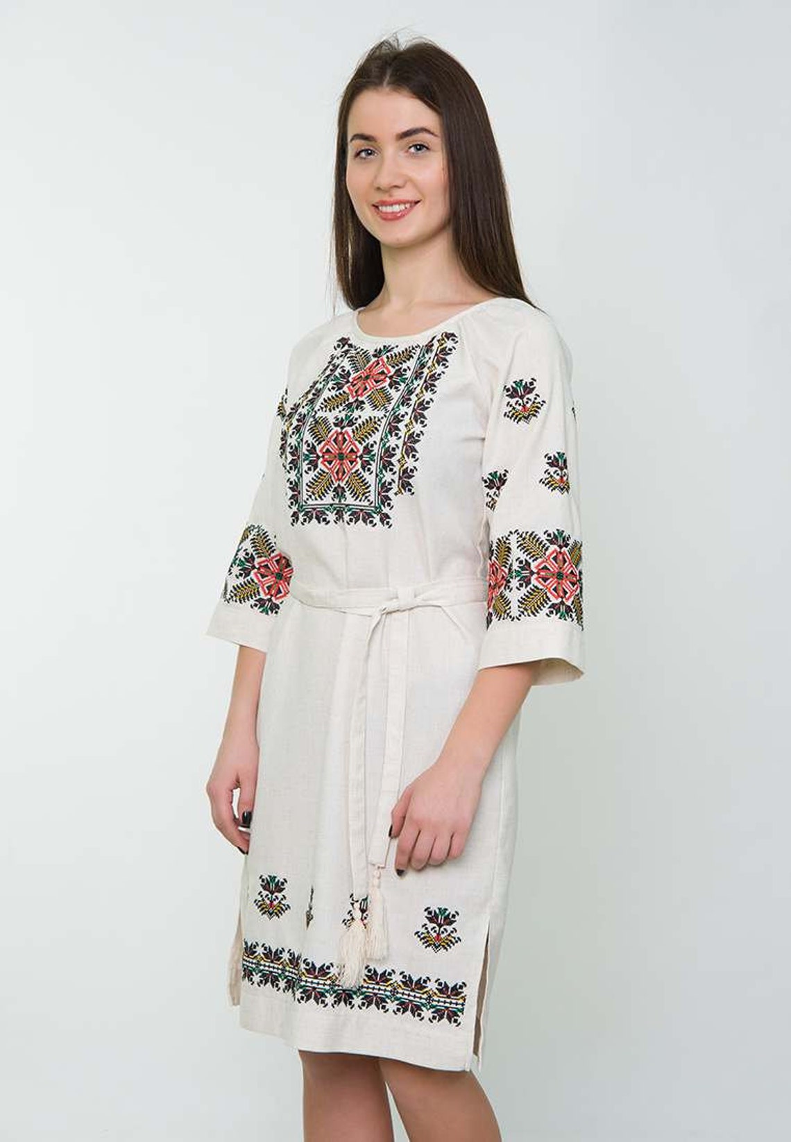 Embroidered Dress Vyshyvanka Ukrainian Pattern with real Etsy