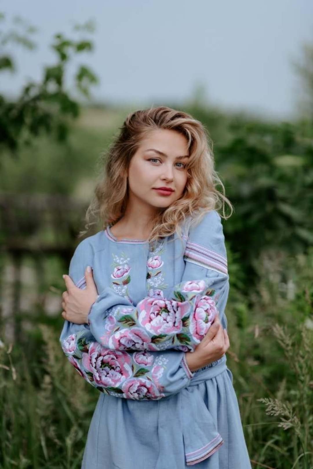 Embroidered Linen Dress - Vyshyvanka, Floor Length, Ukrainian Pattern ...