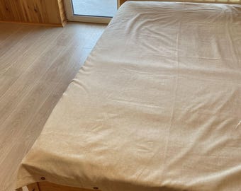 Platte laken van hennep, 100% biologische, natuurlijke ademende stof, comfortabel slapen (veel maten)