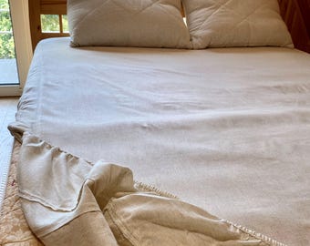 Lençol de cama com elástico de cânhamo, 100% orgânico, tecido natural respirável, conforto para dormir (vários tamanhos)