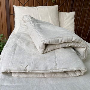 Hemp Middle-season Comforter Set of 3, 100% Organic: Blanket + 2 Pillows. Organic, Natural Breathable Fabric, Comfort Sleeping (Many Sizes)