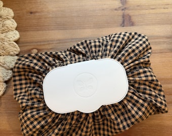 Gingham Baby wipe cover