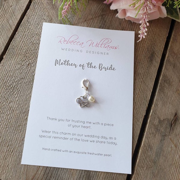 Mother of the Bride Gifts, Lucky Charm, Thank you Gifts, Bridal Party Gifts, Wedding Accessories,  Bouquet Charm, Zip Charm, Wedding Memento
