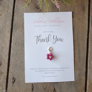 Cadeau de remerciement, breloque pour bijou, breloque pour sac à main, carte de remerciement, cadeaux fleurs, porte-clés, breloque fleur, breloques décoratives, fleur de cerisier