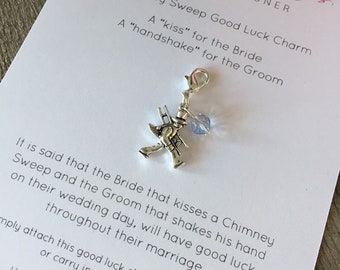 Wedding Good Luck Charm, Chimney Sweep, Wedding Chimney Sweep Charms, Something Blue, Wedding Good Luck, Wedding Gift , Gifts for the Bride