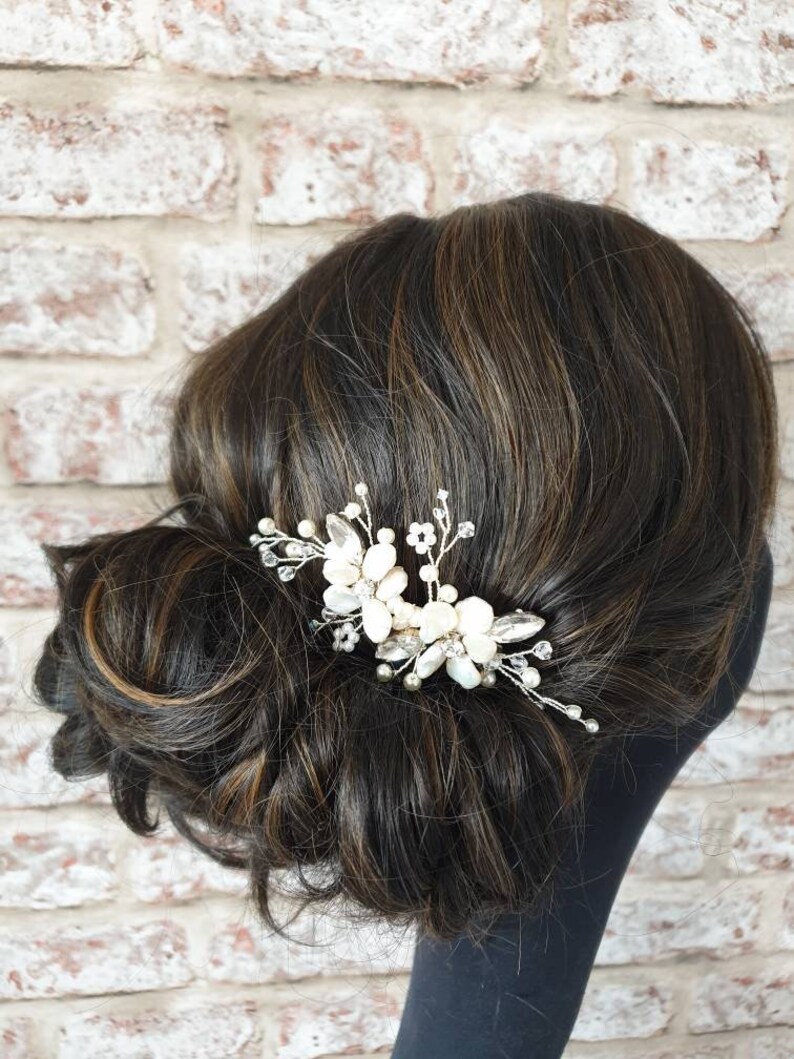Keshi Pearls Wedding Hair Accessories Hair Flowers Sparkle Hair Comb Pearl Hair Comb Bridal Hair Accessory