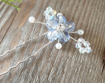 Something Blue Hair Pin, Bridal Hair Flowers, Blue Wedding Flowers, Bridesmaid Hair Accessories, Bridal Hair Pin, Something Blue, Wedding