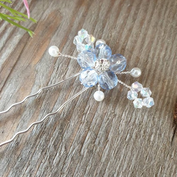 Something Blue Hair Pin, Bridal Hair Flowers, Blue Wedding Flowers, Bridesmaid Hair Accessories, Bridal Hair Pin, Something Blue, Wedding