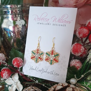 Colourful Snowflake Earrings, Christmas Jewellery, Novelty Christmas Earrings, Christmas Present Ideas, Christmas Party, Stocking Fillers