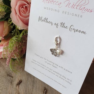 Mother of the Groom Gifts, Lucky Charm, Thank you Gifts, Bridal Party Gifts, Wedding Accessories, Bouquet Charm, Mother in Law, Zip Charm image 4