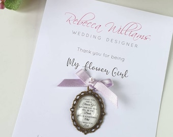 Flower Girl Bouquet Charm, Flower Girl Gift, Bridesmaid Thank You Gift, Wedding Locket, Personalised Bridesmaid, Wedding Guft, Bouquet Charm