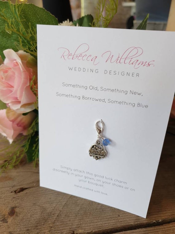 Just Married Gifts, Something Blue, Wedding Good Luck Charm, Wedding Gift,  Bouquet Charm, Shoe Clip, Wedding Cars, Novelty Wedding Gift, Car 