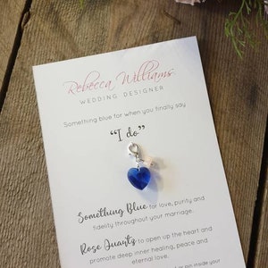 Something Blue Good Luck Charm, Bouquet Charm, Postponded Wedding Gift, Rose Quartz Gift, Healing Crystal, Wellbeing, Wedding Gift, Bridal