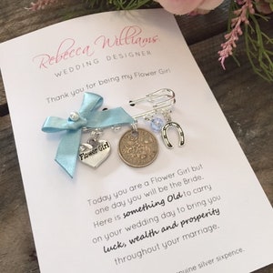 Flower Girl Gift, Thank you Gift, Thank You Wedding Gift, Lucky Sixpence, Silver Sixpence, Something Blue, Wedding Memento, Lucky Horseshoe