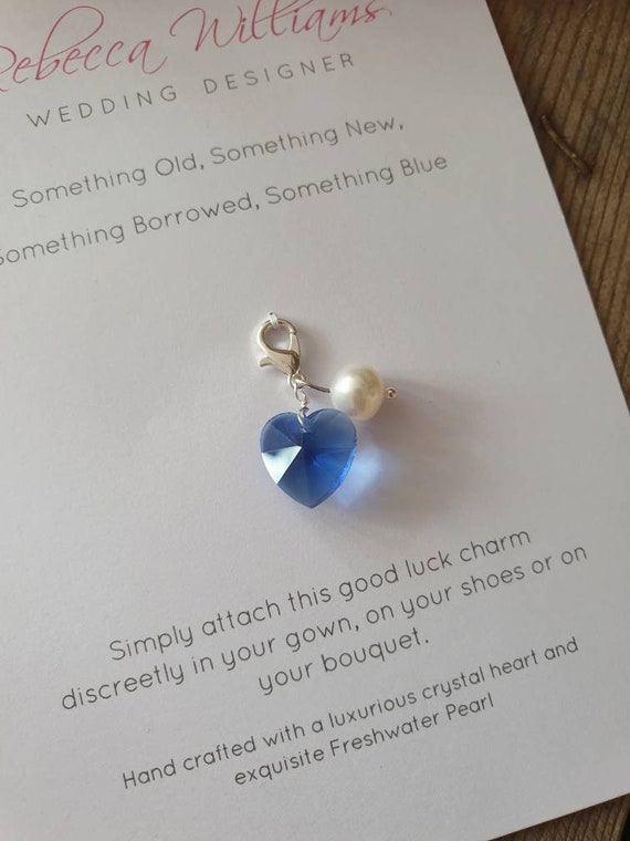 Something Blue Wedding Gift, Bouquet Charm, Something Charm Charm, Bridal  Garter, Crystal Pin, Gift for the Bride, Traditional Wedding Gift 