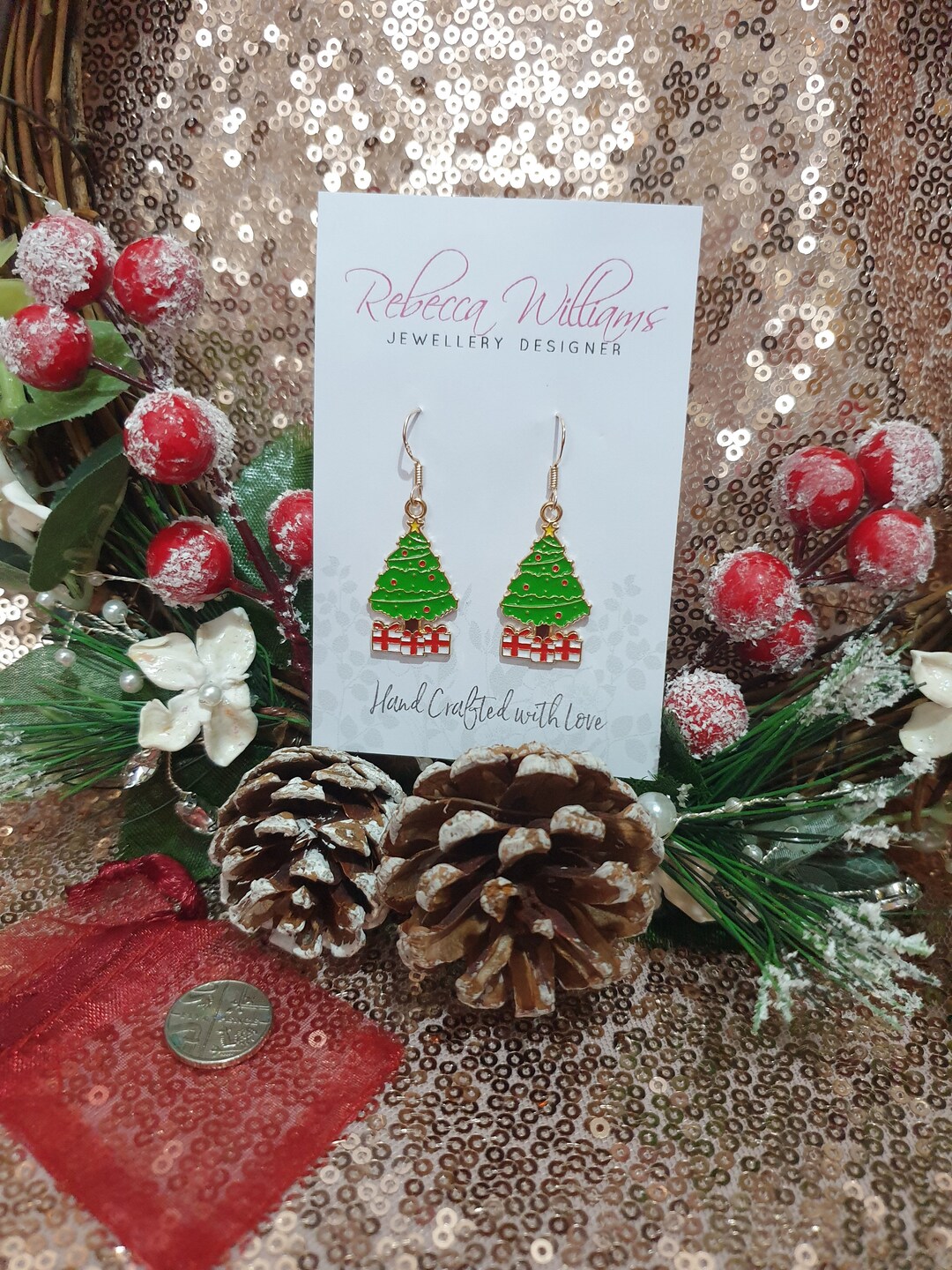 Weihnachtsbaum Ohrringe, Neuheit Weihnachtsohrringe, Weihnachtsgeschenk