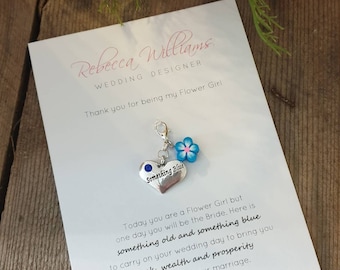 Flower Girl Gifts, Bridesmaid Thank You Gift, Something Blue, Bouquet Charm, Flower Girl Wand, Something Old, Wedding Heirloom