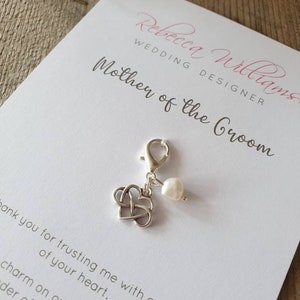 Mother of the Groom Gifts, Lucky Charm, Thank you Gifts, Bridal Party Gifts, Wedding Accessories, Bouquet Charm, Mother in Law, Zip Charm image 3