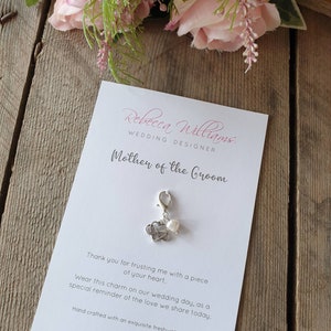 Mother of the Groom Gifts, Lucky Charm, Thank you Gifts, Bridal Party Gifts, Wedding Accessories, Bouquet Charm, Mother in Law, Zip Charm image 5