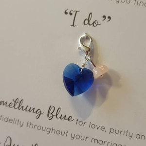 Something Blue Good Luck Charm, Bouquet Charm, Postponded Wedding Gift, Rose Quartz Gift, Healing Crystal, Wellbeing, Wedding Gift, Bridal image 2