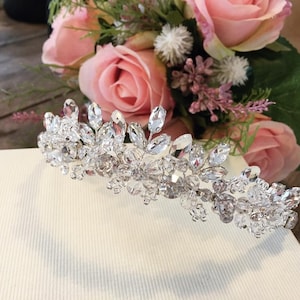 Crystal Wedding Tiara, Wedding Hair Accessories, Diamante Bridal Tiara, Wedding Crown, Wedding Day Tiara, Holy Matrimony, Bridal Headpiece