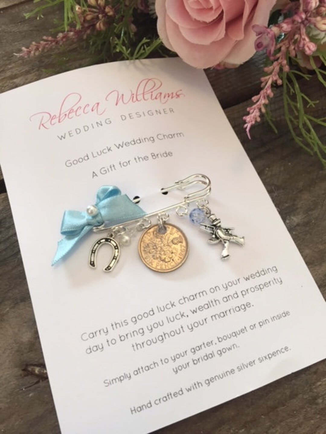 Lucky Sixpence, Gift for the Bride, Something Blue Gift, Silver