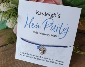 Hen Party Bracelet, Hen Party Gifts, Bridal Shower Favours, Personalised Hen Party Favours