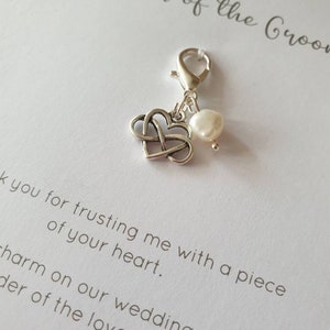 Mother of the Groom Gifts, Lucky Charm, Thank you Gifts, Bridal Party Gifts, Wedding Accessories, Bouquet Charm, Mother in Law, Zip Charm image 2