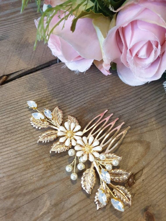 Daisy Hair Comb Daisy Hair Comb,simulation Daisy Headdress,bridal Comb  main image 2